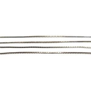 Vintage 14k White Gold Box Chain Necklace 19" Elegant Link